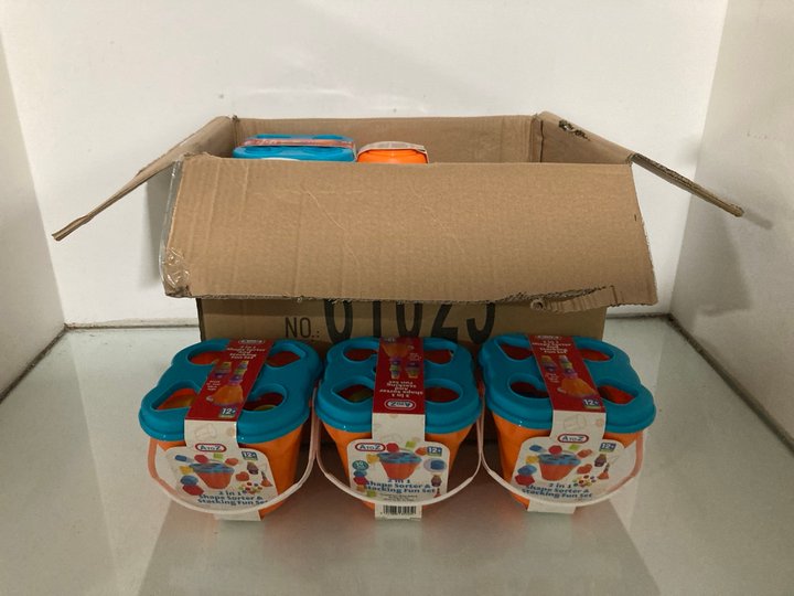 Lot 128  
            Marchington SR13 - Parcel Delivery Only 

                
QTY OF ATOZ 2-IN-1 SHAPE SORTER AND STACKING FUN SET: LOCATION - WH4