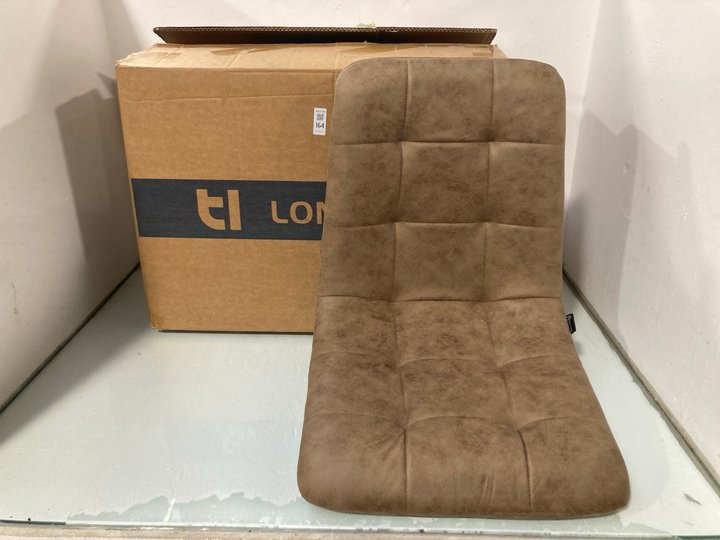 Lot 164  
            Marchington SR13 - Parcel Delivery Only 

                
PAIR OF LONGTOO DINING ROOM CHAIRS IN TAN FAUX SUEDE: LOCATION - WH6