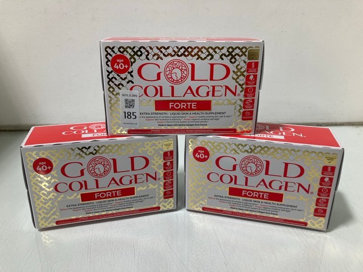 Lot 185  
            Marchington SR13 - Parcel Delivery Only 

                
30 X 500ML GOLD COLLAGEN FORTE EXTRA STRENGTH -LIQUID SKIN & HEALTH SUPPLEMENTS-B...