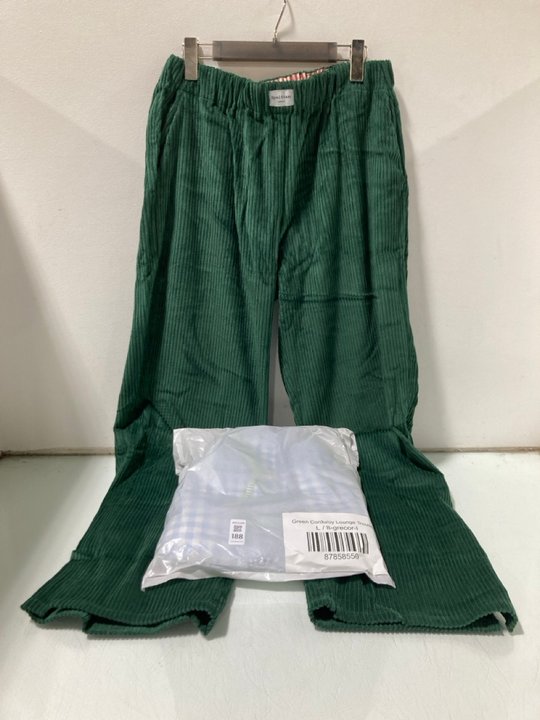 Lot 188  
            Marchington SR13 - Parcel Delivery Only 

                
2 X PAIRS OF SPELTHAM LONDON CORDUROY LOUNGE TROUSERS IN GREEN-UK SIZE L-ORIGINAL...