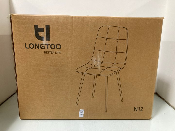 Lot 205  
            Marchington SR13 - Parcel Delivery Only 

                
2 X LONGTOO DINING CHAIRS IN TAN FAUX SUEDE: LOCATION - WH8