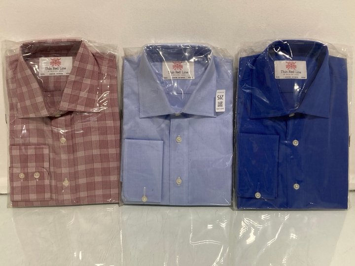 Lot 215  
            Marchington SR13 - Parcel Delivery Only 

                
4 X THIN RED LINE MENS SHIRTS IN VARIOUS DESIGNS-UK SIZE 16": LOCATION - WH9