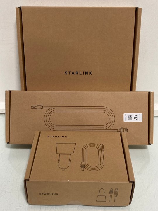 Lot 217  
            Marchington SR13 - Parcel Delivery Only 

                
3 X ASSORTED STARLINK ITEMS TO INCLUDE MINI STARLINK 15M CABLE: LOCATION - WH9