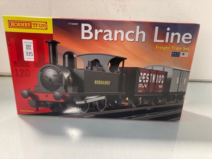 Lot 335  
            Marchington SR13 - Parcel Delivery Only 

                
HORNBY TT:120 BRANCH LINE FREIGHT TRAIN SET - ORIGINAL RRP: £100: LOCATION - H10