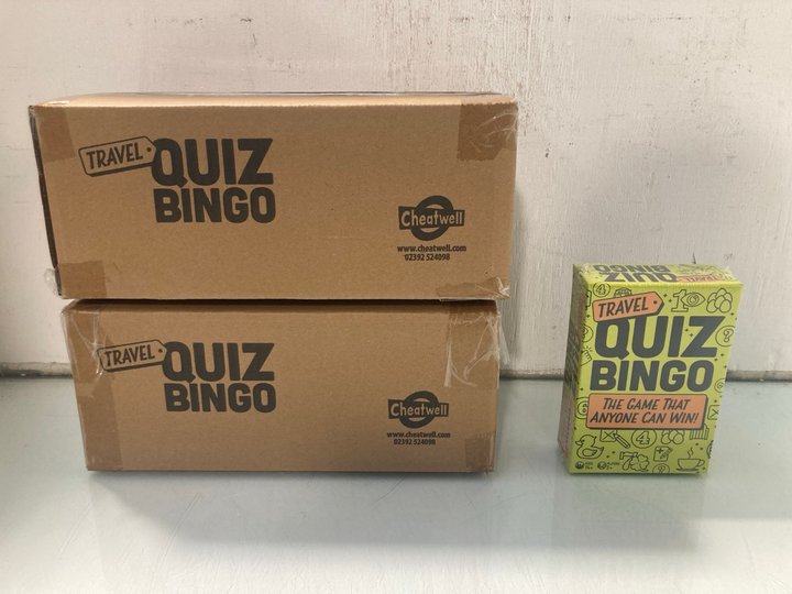 Lot 339  
            Marchington SR13 - Parcel Delivery Only 

                
QTY OF TRAVEL QUIZ BINGO GAMES: LOCATION - H10