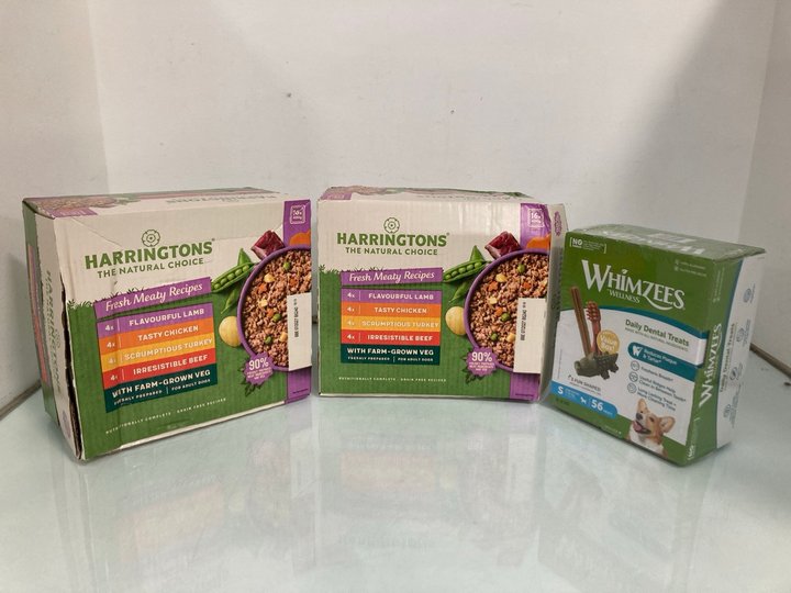 Lot 412  
            Marchington SR13 - Parcel Delivery Only 

                
QTY OF ASSORTED PET FOOD ITEMS TO INCLUDE HARRINGTONS VARIETY MULTIPACK - FRESH M...