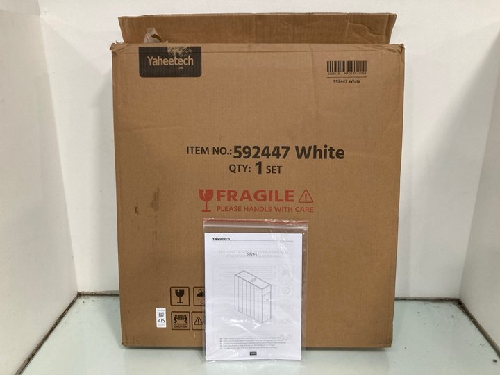 Lot 415  
            Marchington SR13 - Parcel Delivery Only 

                
YAHEETECH BATHROOM STORAGE CABINET IN WHITE: LOCATION - H6