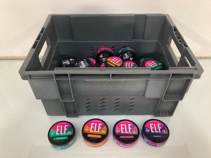 Lot 425  
            Marchington SR13 - Parcel Delivery Only 

                
QTY OF ASSORTED ELF NICOTINE PATCHES TO INCLUDE GRAPE ICE FLAVOUR -BB: 06/27 (18+...