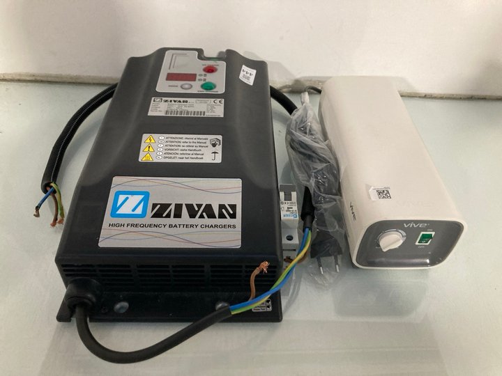 Lot 444  
            Marchington SR13 - Parcel Delivery Only 

                
ZIVAN HIGH POWER BATTERY CHARGER TO INCLUDE VIVE ALTERNATING PRESSURE PUMP: LOCAT...