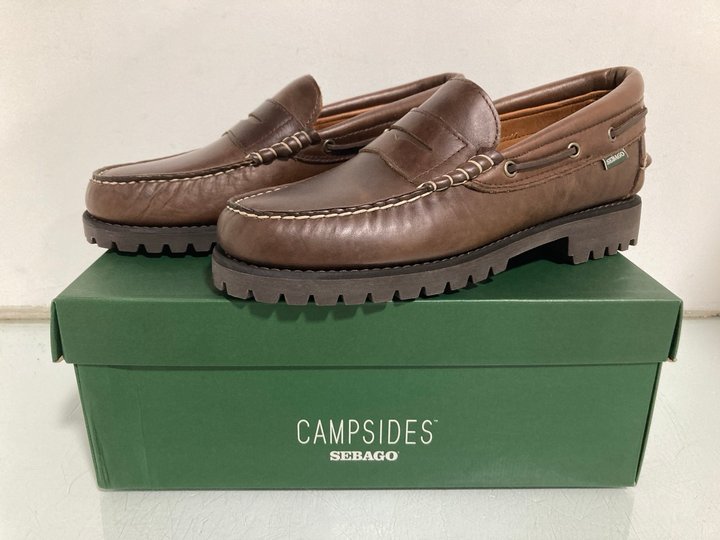 Lot 456  
            Marchington SR13 - Parcel Delivery Only 

                
MENS CAMPSIDES SEBAGO ACADIA MOCASSIN IN TOTAL DARK BROWN - UK SIZE: 11- ORIGINAL...