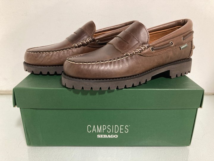 Lot 459  
            Marchington SR13 - Parcel Delivery Only 

                
MENS CAMPSIDES SEBAGO ACADIA MOCASSIN IN TOTAL DARK BROWN - UK SIZE: 7 - ORIGINAL...