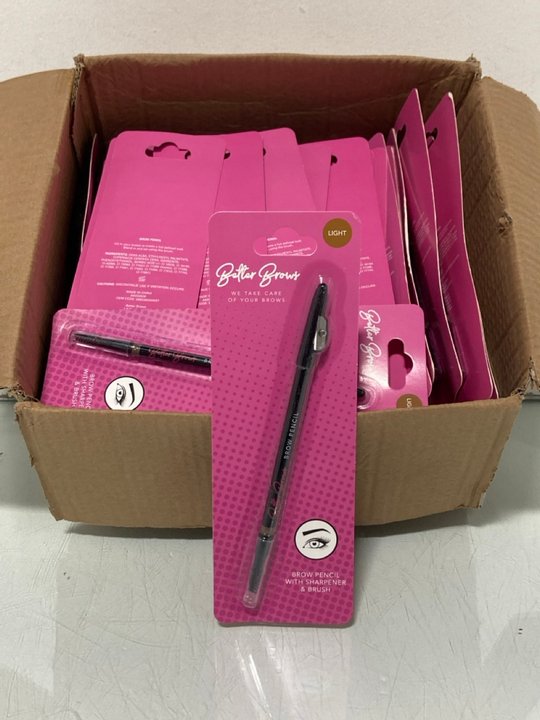 Lot 480  
            Marchington SR13 - Parcel Delivery Only 

                
QTY OF BETTER BROWS BROW PENCILS WITH SHARPENER & BRUSH IN LIGHT: LOCATION - H2