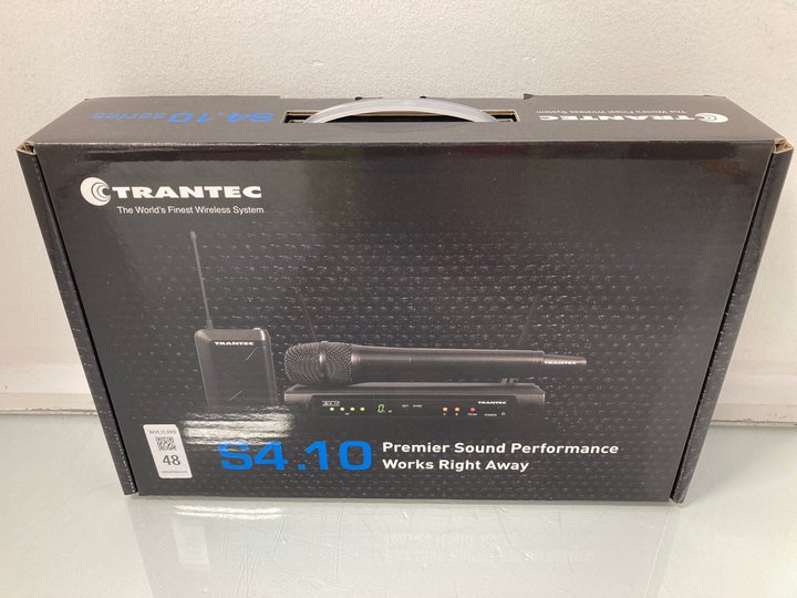 Lot 48  
            Marchington SR13 - Parcel Delivery Only 

                
TRANTEC S4.10 HANDHELD RADIO MIC SYSTEM WITH 16 FREQUENCIES (SEALED)-ORIGINAL RRP...