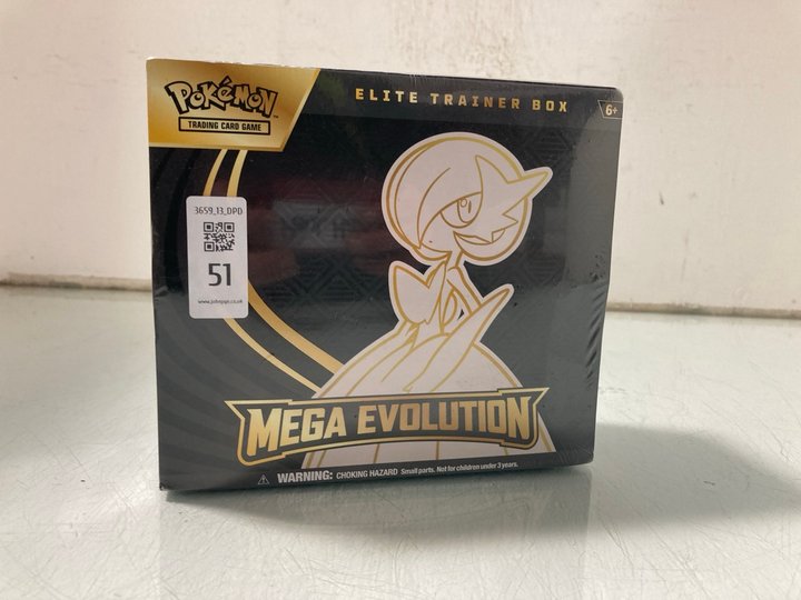 Lot 51  
            Marchington SR13 - Parcel Delivery Only 

                
POKEMON ELITE TRAINER BOX MEGA EVOLUTION: LOCATION - WH1