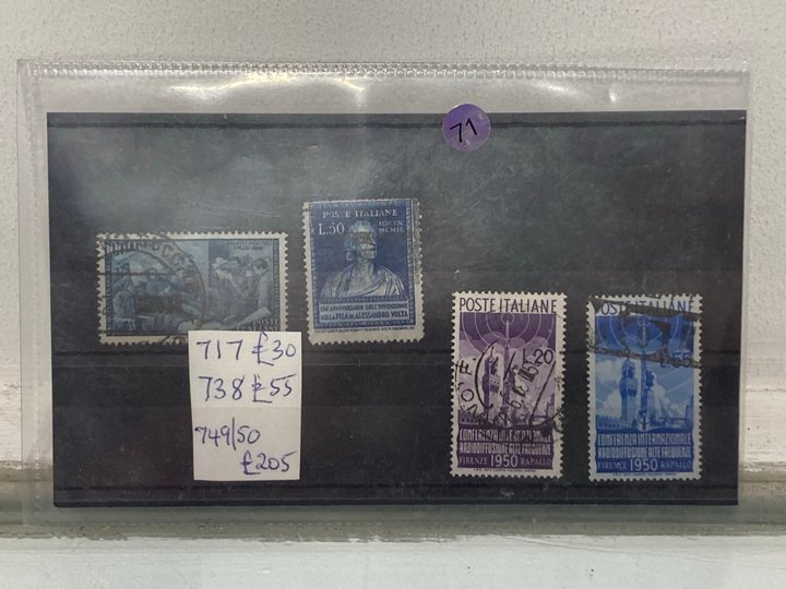 Lot 546  
            Marchington SR13 - Parcel Delivery Only 

                
A CARD OF HIGHER VALUE COLLECTABLE VINTAGE STAMPS: LOCATION - H1