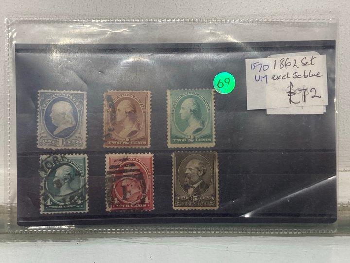 Lot 561  
            Marchington SR13 - Parcel Delivery Only 

                
A CARD OF HIGHER VALUE COLLECTABLE VINTAGE STAMPS: LOCATION - H1