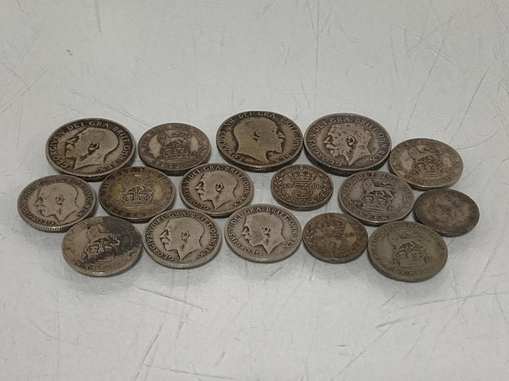 Lot 562  
            Marchington SR13 - Parcel Delivery Only 

                
A COLLECTION OF 16 SILVER COINS, MAINLY GEORGE V: LOCATION - H1
