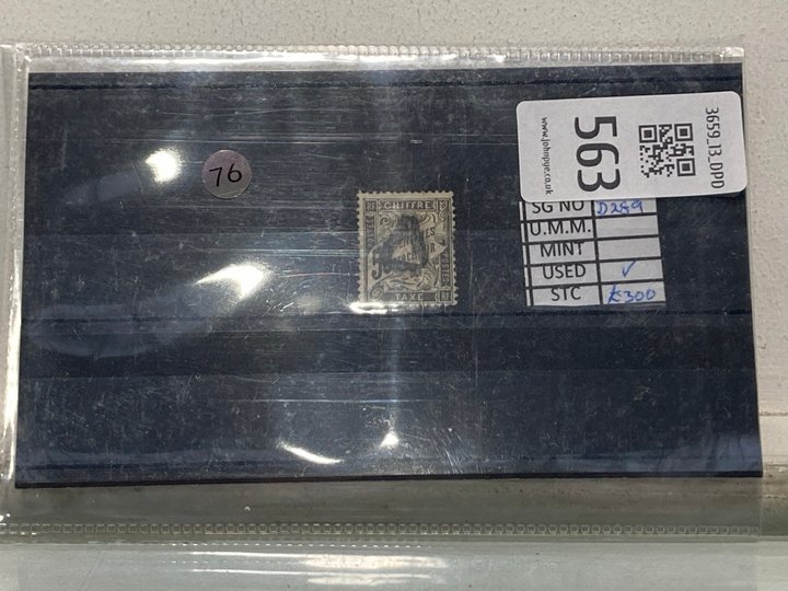 Lot 563  
            Marchington SR13 - Parcel Delivery Only 

                
RF CHIFFRE TAX 50 CENTIMES STAMP CAT. £300: LOCATION - H1