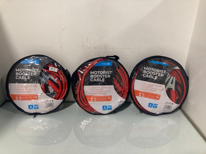 Lot 582  
            Marchington SR13 - Parcel Delivery Only 

                
3 X SIMPLY MOTORIST BOOSTER CABLES: LOCATION - G1