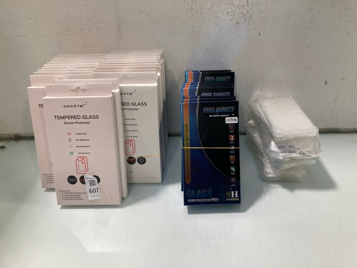 Lot 607  
            Marchington SR13 - Parcel Delivery Only 

                
QTY OF ASSORTED PHONE ACCESSORIES TO INCLUDE SMARTX TEMPERED GLASS SCREEN PROTECT...