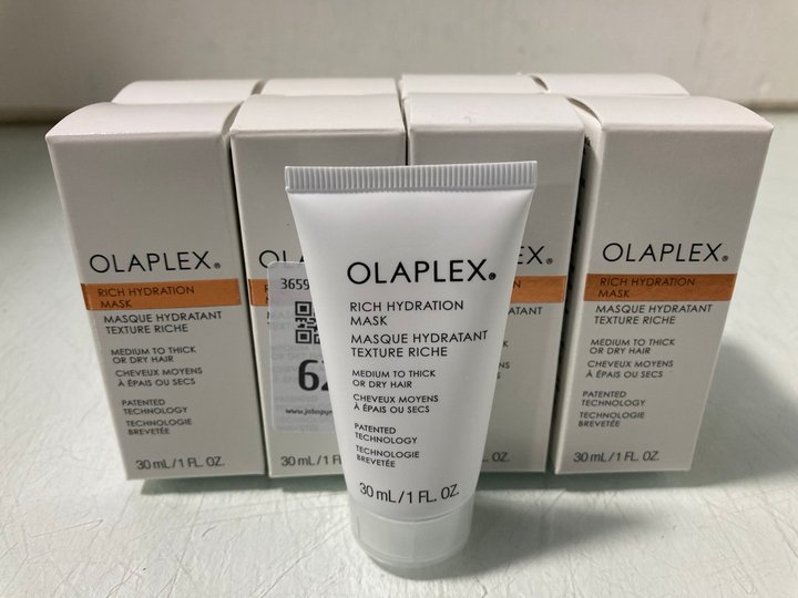 Lot 62  
            Marchington SR13 - Parcel Delivery Only 

                
8 X OLAPLEX RICH HYDRATION MASK 30ML: LOCATION - WH1