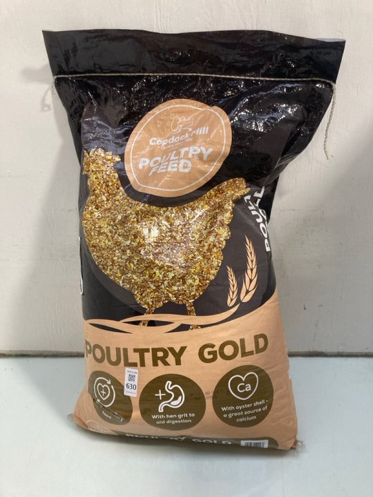 Lot 630  
            Marchington SR13 - Parcel Delivery Only 

                
COPDOCK MILL POULTRY FEED - POULTRY GOLD 20KG - BB: NOT SHOWN: LOCATION - G3