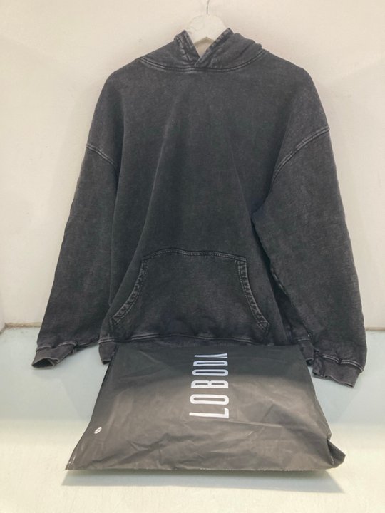 Lot 655  
            Marchington SR13 - Parcel Delivery Only 

                
2 X LOBODA DENIM EFFECT HOODIE IN FADED BLACK - UK SIZE: MEDIUM: LOCATION - G5