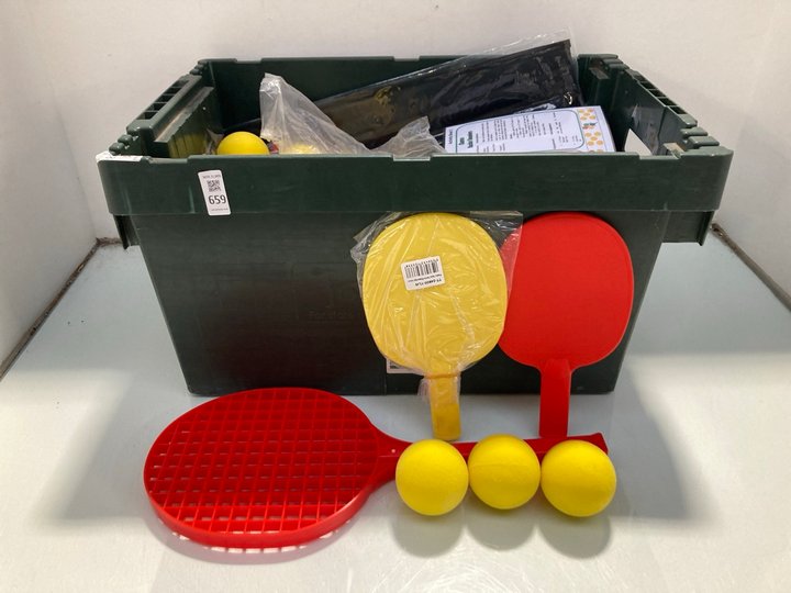 Lot 659  
            Marchington SR13 - Parcel Delivery Only 

                
QTY OF ASSORTED CHILDRENS OUTDOOR ITEMS TO INCLUDE BAT & BALL PACK: LOCATION - G5