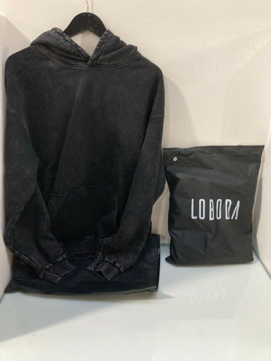Lot 669  
            Marchington SR13 - Parcel Delivery Only 

                
2 X LOBODA ACID WASH HOODIES IN BLACK - UK M: LOCATION - G6