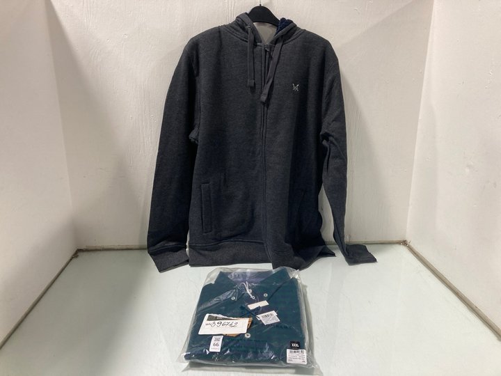 Lot 66  
            Marchington SR13 - Parcel Delivery Only 

                
CREW CLOTHING COMPANY GINGHAM FLANNEL LONG SLEEVE SHIRT IN GREEN - UK SIZE: 3XL T...