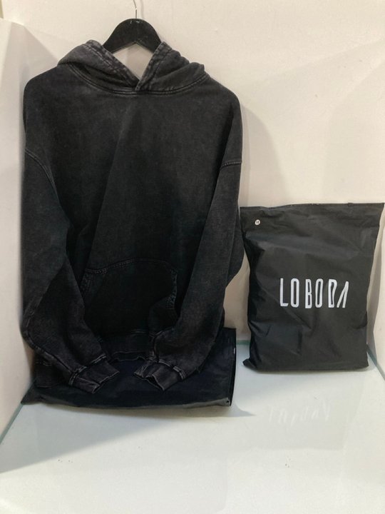 Lot 671  
            Marchington SR13 - Parcel Delivery Only 

                
2 X LOBODA ACID WASH HOODIES IN BLACK - UK M: LOCATION - G6