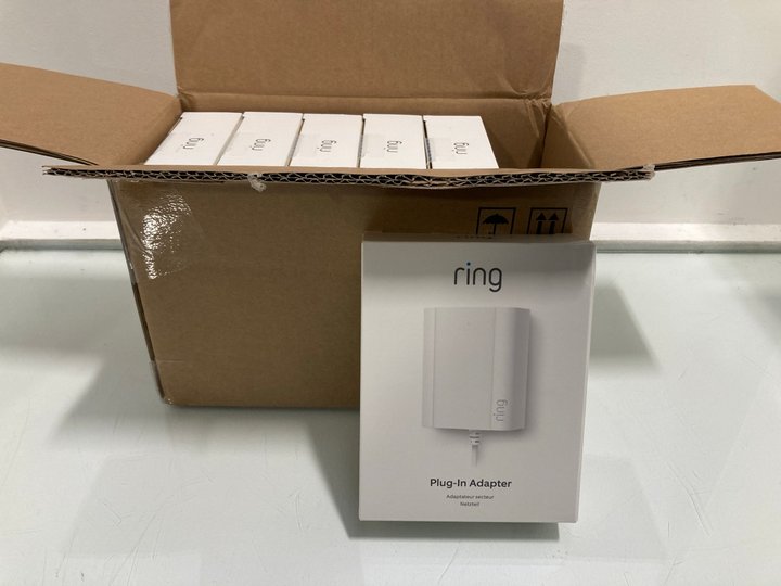 Lot 698  
            Marchington SR13 - Parcel Delivery Only 

                
6 X RING PLUG IN ADAPTERS - COMBINED ORIGINAL RRP £125.94: LOCATION - G7