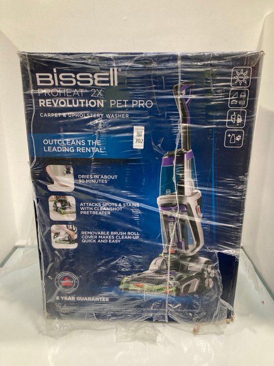 Lot 702  
            Marchington SR13 - Parcel Delivery Only 

                
BISSELL PROHEAT 2X REVOLUTION PET PRO CARPET & UPHOLSTERY WASHER - ORIGINAL RRP £...