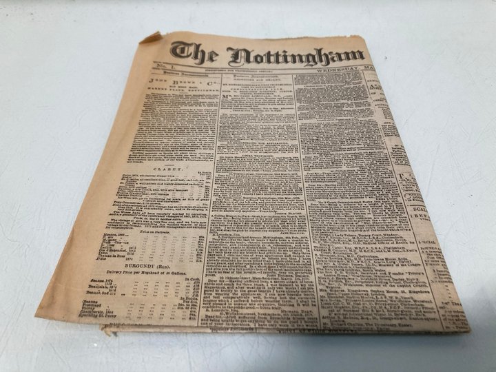 Lot 750  
            Marchington SR13 - Parcel Delivery Only 

                
THE NOTTINGHAM POST, EDITION NUMBER 1, WEDNESDAY, MAY 1, 1878: LOCATION - G10