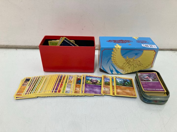 Lot 757  
            Marchington SR13 - Parcel Delivery Only 

                
A COLLECTION OF OVER 350 POKEMON CARDS IN A BOX AND A TIN TO INCLUDE HOLOGRAPHIC,...