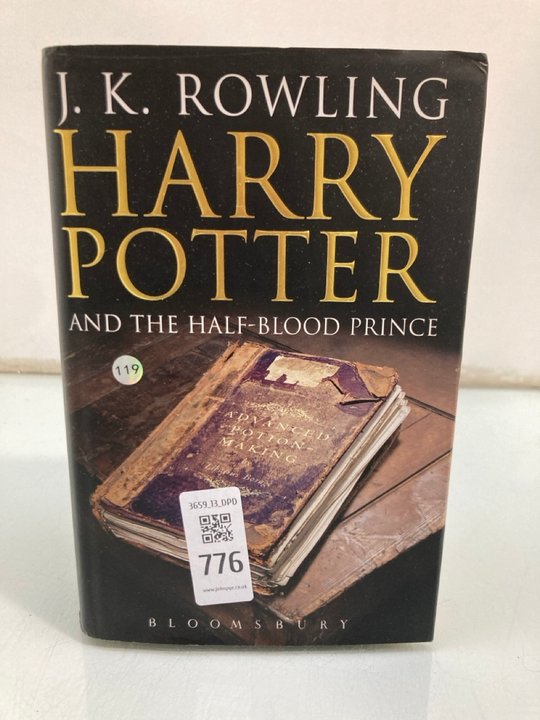 Lot 776  
            Marchington SR13 - Parcel Delivery Only 

                
A J.K. ROWLING FIRST EDITION HARDBACK BOOK WITH DUSTWRAPPER, "HARRY POTTER AND TH...