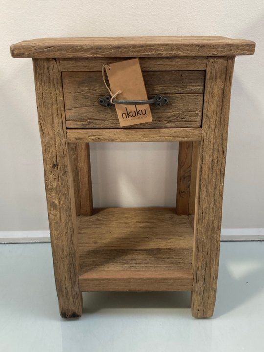 Lot 807  
            Marchington SR13 - Parcel Delivery Only 

                
NKUKU IBO RECLAIMED WOODEN BEDSIDE TABLE IN NATURAL - ORIGINAL RRP £320: LOCATION...