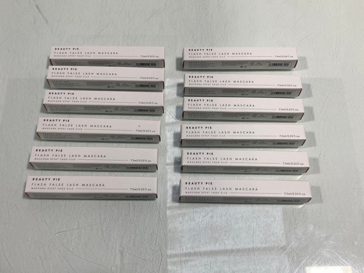 Lot 812  
            Marchington SR13 - Parcel Delivery Only 

                
12 X BEAUTY PIE FLASH FALSE LASH MASCARAS IN COSMIC BLACK-ORIGINAL COMBINED RRP £...