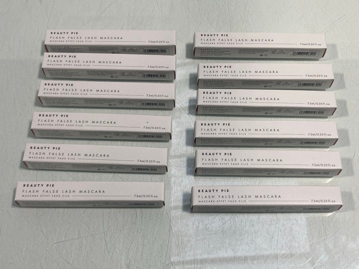 Lot 834  
            Marchington SR13 - Parcel Delivery Only 

                
12 X BEAUTY PIE FLASH FALSE LASH MASCARAS IN COSMIC BLACK-ORIGINAL COMBINED RRP £...