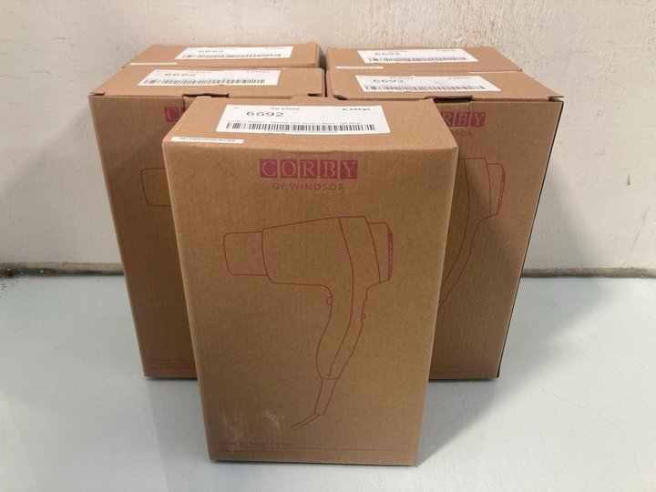 Lot 842  
            Marchington SR13 - Parcel Delivery Only 

                
5 X CORBY OF WINDSOR DALTON HAIR DRYERS IN BLACK/CHROME-ORIGINAL COMBINED RRP £13...
