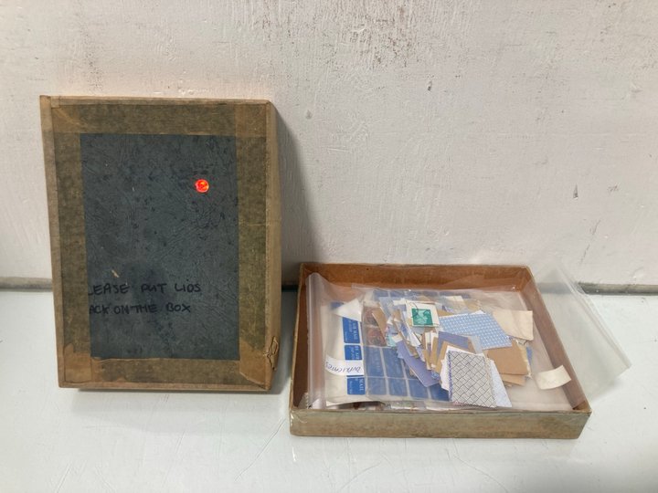 Lot 893  
            Marchington SR13 - Parcel Delivery Only 

                
A BOX CONTAING PACKS OF VINTAGE LOOSE STAMPS: LOCATION - G14