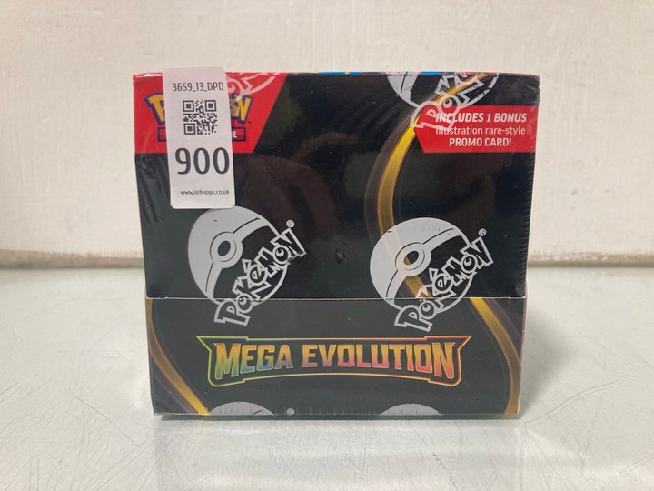 Lot 900  
            Marchington SR13 - Parcel Delivery Only 

                
POKEMON TCG: MEGA EVOLUTION ENHANCED BOOSTER DISPLAY BOX - 36 PACK & 1 PROMO CARD...