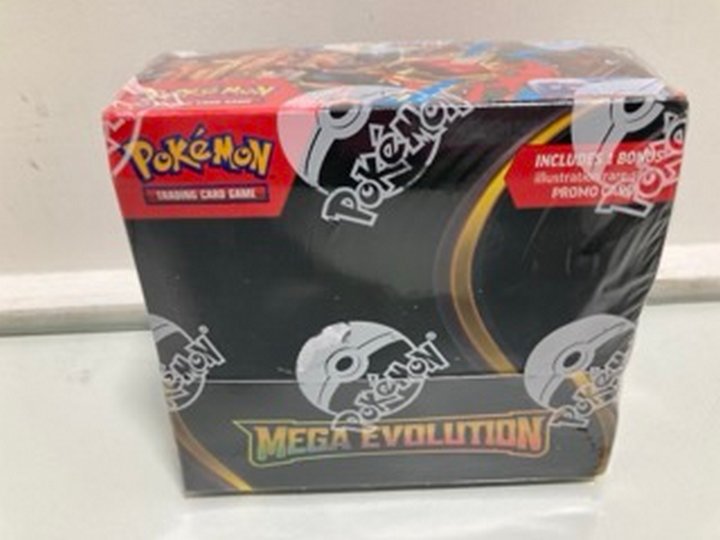 Lot 916  
            Marchington SR13 - Parcel Delivery Only 

                
POKEMON MEGA EVOLUTION TRADING CARDS INCLUDES 1 BONUS ILLUSTRATION RARE STYLE PRO...