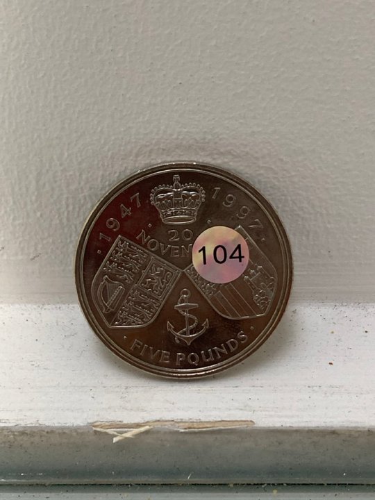 Lot 934  
            Marchington SR13 - Parcel Delivery Only 

                
QUEEN ELIZABETH II AND PRINCE PHILIP 50TH WEDDING ANNIVERSARY COMMEMORATIVE FIVE ...