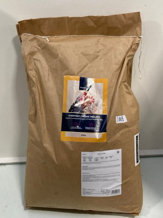 Lot 940  
            Marchington SR13 - Parcel Delivery Only 

                
PACK OF MARRIAGES 20KG EVERYDAY LAYERS PELLETS - BBE 3/26: LOCATION - G7