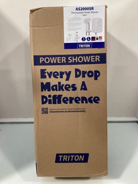 Lot 946  
            Marchington SR13 - Parcel Delivery Only 

                
TRITON AS2000SR THERMOSTATIC POWER SHOWER IN WHITE - ORIGINAL RRP £199: LOCATION ...