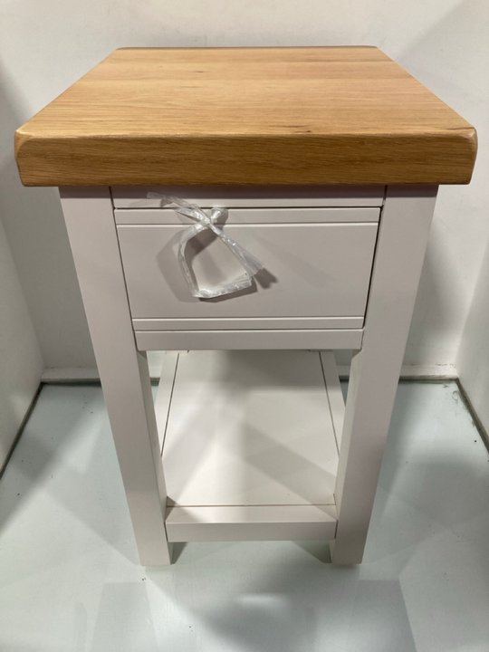 Lot 990  
            Marchington SR13 - Parcel Delivery Only 

                
GRO FURNITURE BEDSIDE CABINET GREY/WHITE: LOCATION - F15