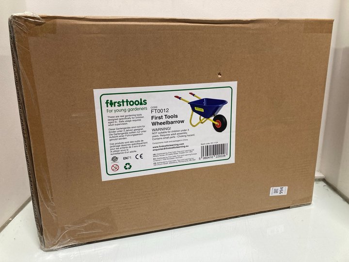 Lot 994  
            Marchington SR13 - Parcel Delivery Only 

                
FIRST TOOLS FOR YOUNG GARDENERS WHEELBARROW IN BLUE: LOCATION - F15