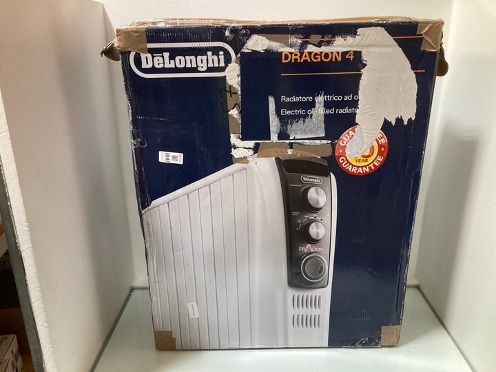 Lot 1047  
            Marchington SR10 - Parcel Delivery Only 

                
DELONGHI DRAGON 4 ELECTRIC OIL FILLED RADIATOR ORIGINAL RRP: £175: LOCATION - DR7