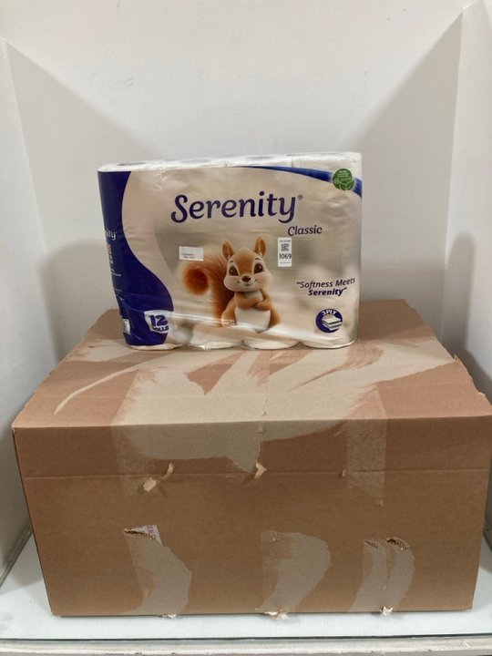 Lot 1069  
            Marchington SR10 - Parcel Delivery Only 

                
QTY OF PACKS OF SERENITY CLASSICS TOILET ROLLS: LOCATION - DR9